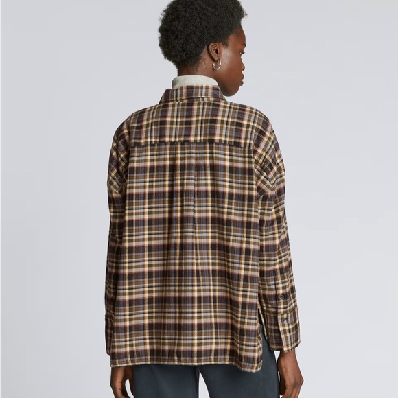 NWT EVERLANE The Boxy Flannel Button Down Shirt Small - Picture 11 of 13